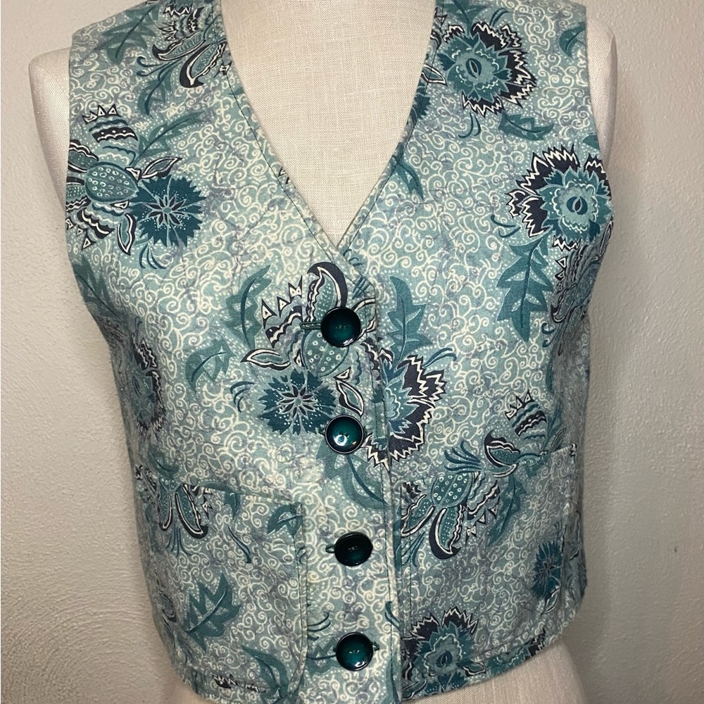 Dressy vest in Teal Blues